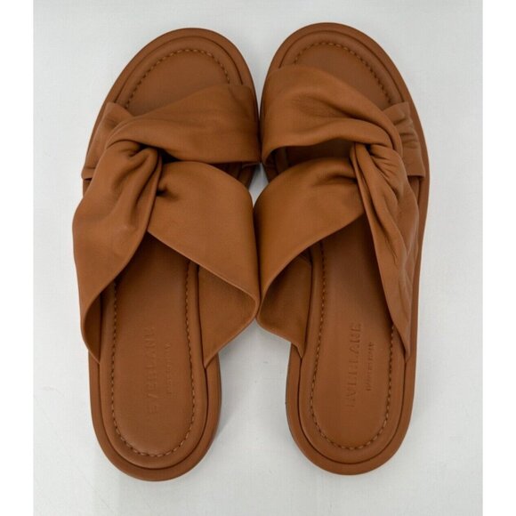 Everlane Shoes - Everlane The Day Twist Sandals in Desert Tan/Brown size 7.5 Flat Slip-on Leather